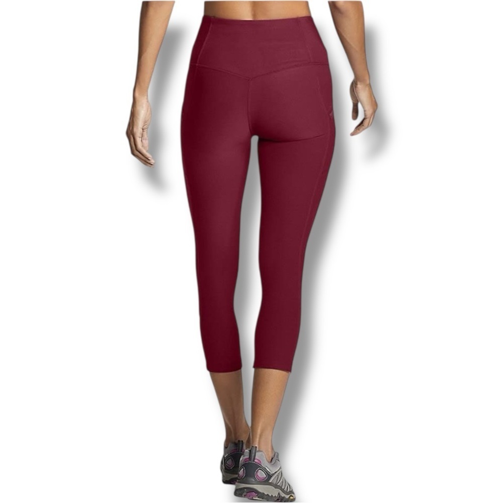 EDDIE BAUER Women’s Trail Tight Capris - High Rise Dark Berry XL - Picture 3 of 12